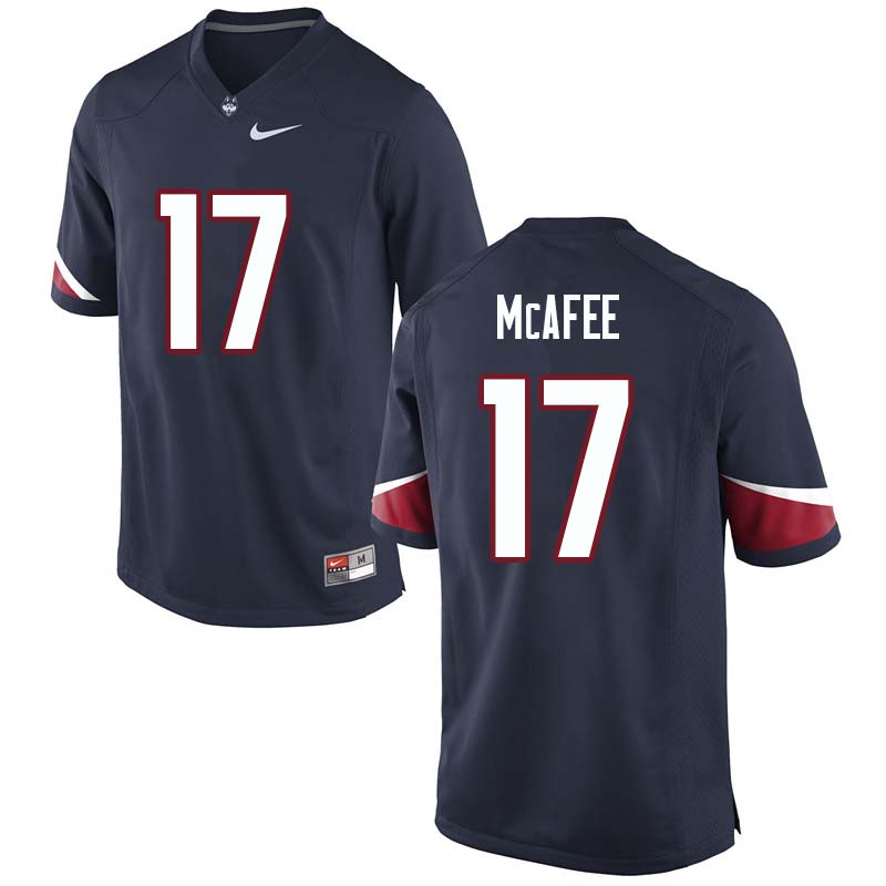 Men's #17 Jordan McAfee Uconn Huskies College Football Jerseys Sale-Navy - Click Image to Close